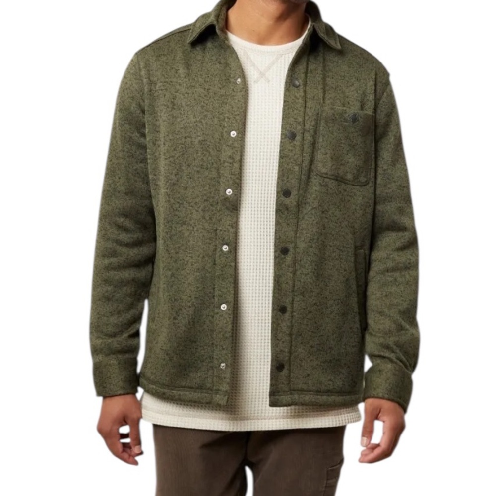 UpWest Olive/Tan Speckled Knit "Easy Sweater" Shaket L